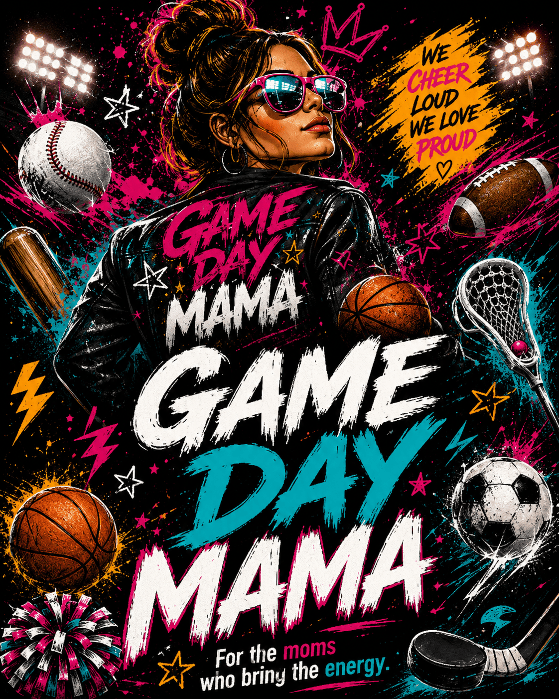 Graphic t-shirts for sports moms in the Game Day Mama collection