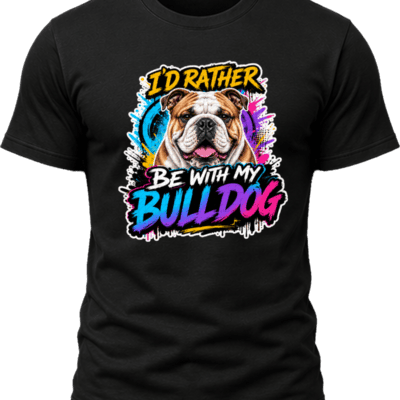 I'd Rather Be With My Corgi Shirt design with smiling orange-and-white corgi, colorful graffiti background, yellow headline, and gradient CORGI text.